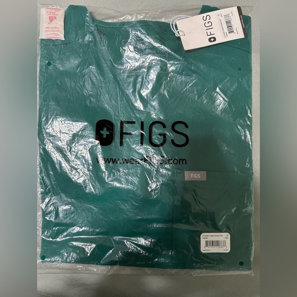 Figs Hunter Green Scrub Top - Small